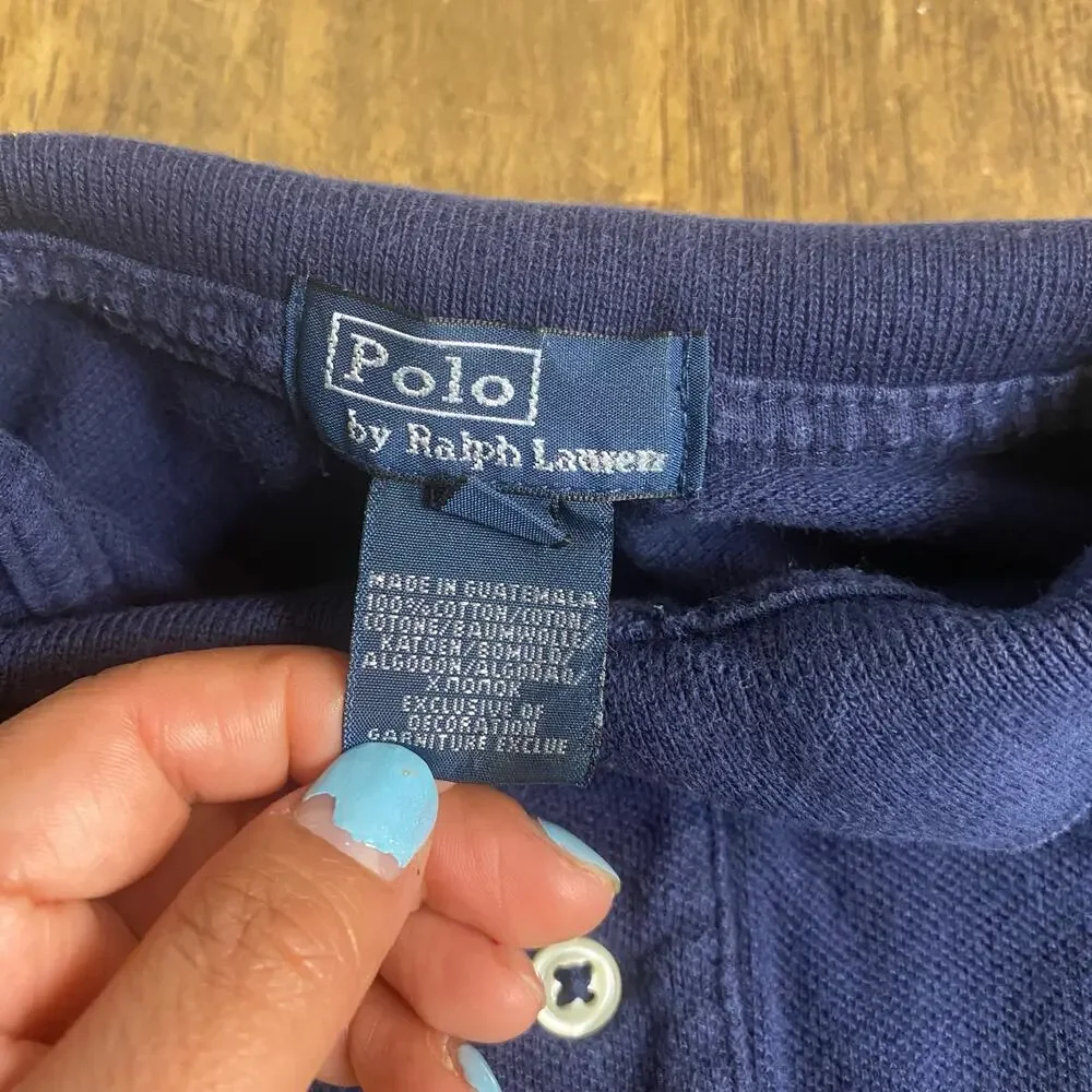 Polo Ralph Lauren blue green yellow large pony short‎ sleeve polo shirt SIZE 5
